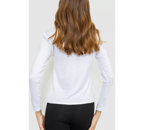 Тонкий женский лонгслив, цвет белый, 186R128.