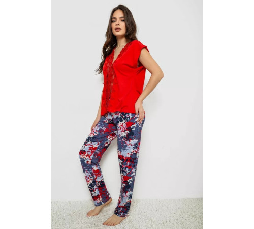 Піжама жіноча, колір червоний, 243R1484-031