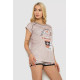 Піжама жіноча з принтом, колір бежевий, 243R7007-17