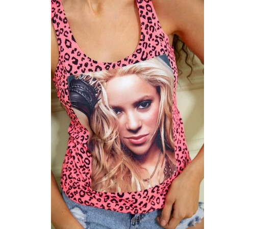 Жіноча майка, рожевого кольору з принтом, 167R230