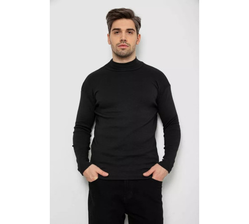 Гольф чоловічий на флісі, колір чорний, 238R338