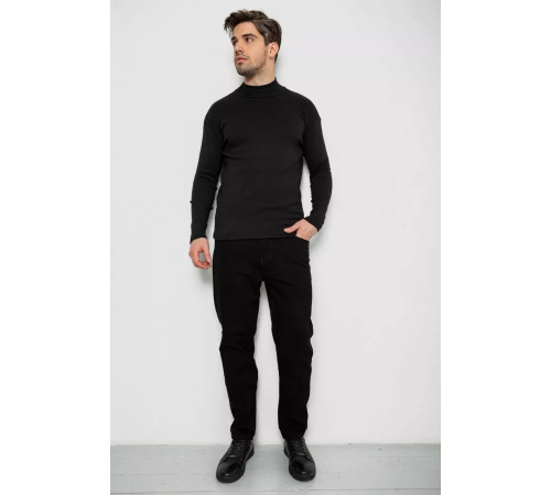 Гольф чоловічий на флісі, колір чорний, 238R338