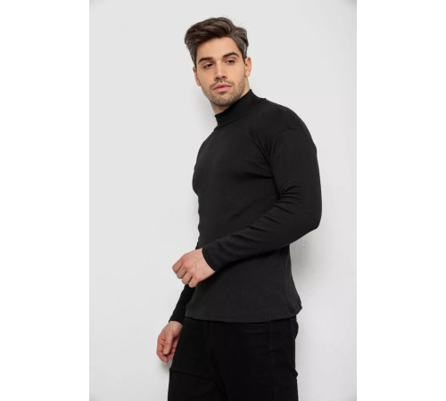 Гольф чоловічий на флісі, колір чорний, 238R338