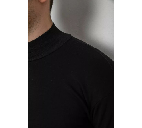 Гольф чоловічий на флісі, колір чорний, 238R338