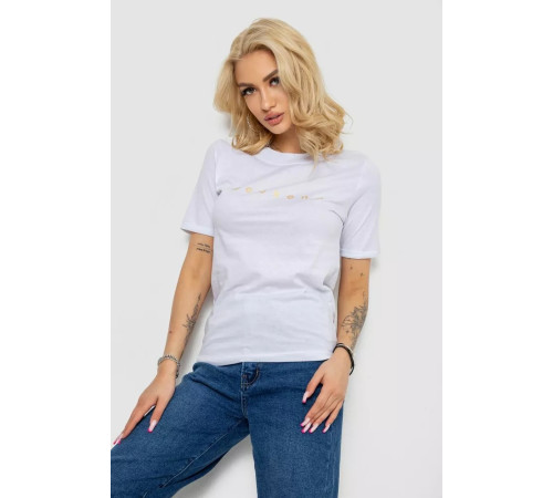 Футболка жіноча з принтом, колір білий, 238R57378-1