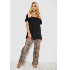 Піжама жіноча, колір чорний, 243R903070