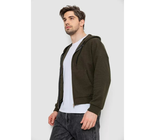 Кофта мужская на молнии с капюшоном, цвет хаки, 238R103-1.