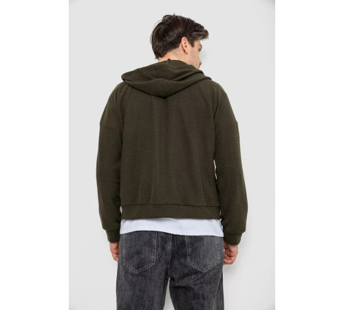 Кофта мужская на молнии с капюшоном, цвет хаки, 238R103-1.