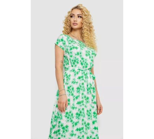 Платье с принтом, цвет молочно-зеленый, 214R0228-8.