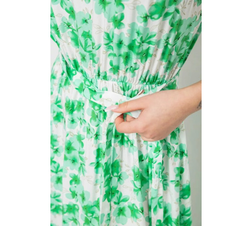 Платье с принтом, цвет молочно-зеленый, 214R0228-8.