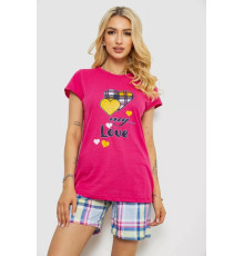 Женская пижама с принтом, цвет малиновый, 243R3250