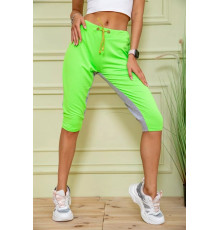 Жіночі шорти на резинці і зав'язках, сіро-салатового кольору, 167R2-5