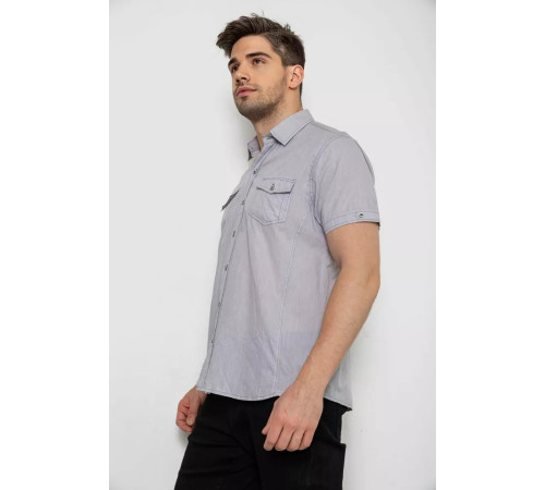 Сорочка чоловіча однотонна, колір сірий, 214R532
