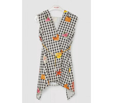 Кардиган в комплекте с лонгсливом для девочек, цвет черно-молочный, 247R1001.