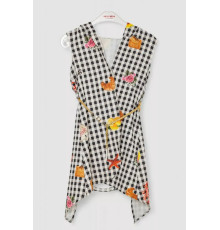 Кардиган в комплекті з лонгслів для дівчаток, колір чорно-молочний, 247R1001