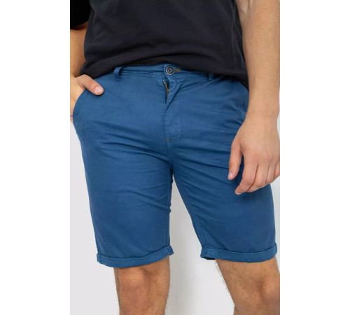 Шорти чоловічі однотонні, колір джинс, 244R8123