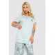 Піжама жіноча з принтом, колір м'ятний, 243R6788