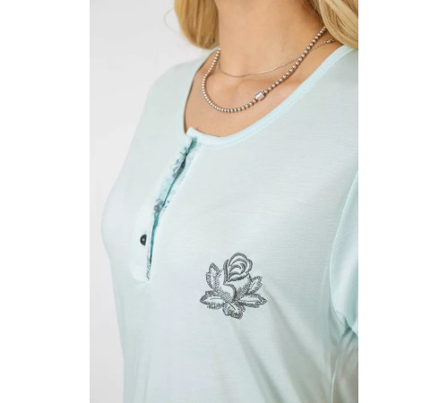 Піжама жіноча з принтом, колір м'ятний, 243R6788