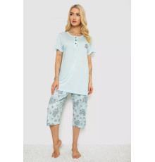 Женская пижама с принтом, цвет мятный, 243R6788