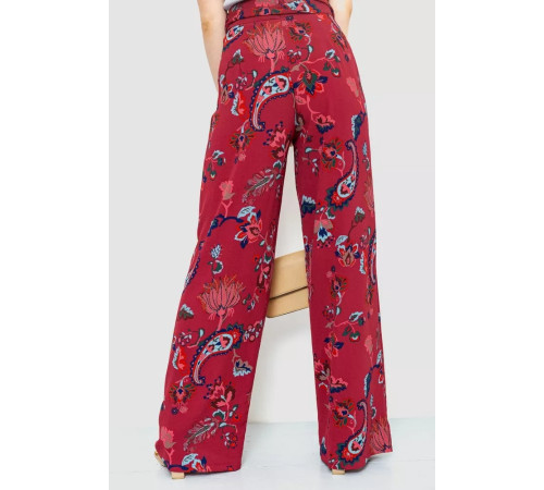 Брюки женские свободного кроя, цвет бордовый, 244R050