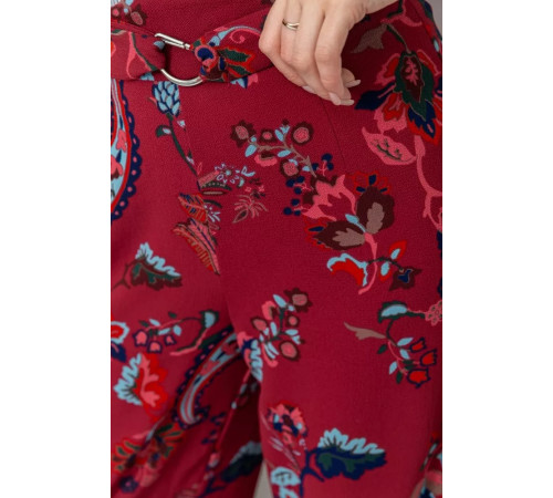 Брюки женские свободного кроя, цвет бордовый, 244R050