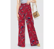 Брюки женские свободного кроя, цвет бордовый, 244R050