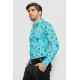 Рубашка мужская с принтом, цвет бирюзовый, 214R812.