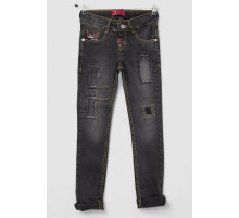 Джинси для дівчинки, колір чорний, 247R8415