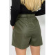 Шорти жіночі з екошкіри, колір хакі, 102R295-1