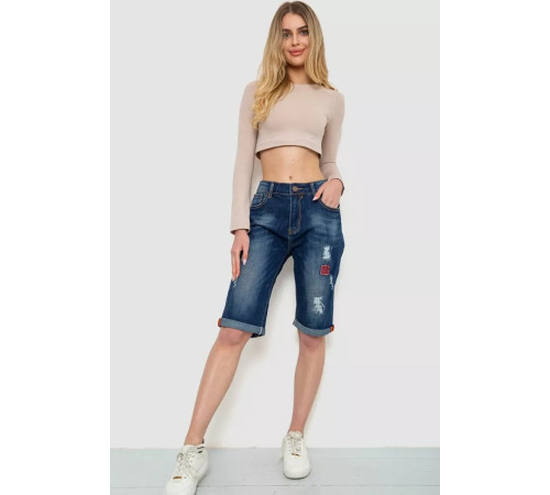 Шорты джинсовые мужские женские с потертостями, цвет синий, 244R5552