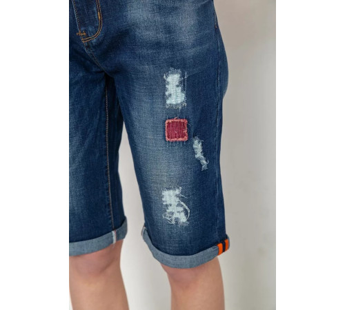 Шорты джинсовые мужские женские с потертостями, цвет синий, 244R5552