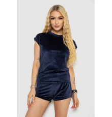 Піжама жіноча велюрова, колір темно-синій, 238R450