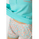 Женская пижама с принтом, цвет бирюзовый, 243R0004-P6