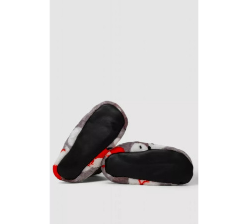 Тапочки-чобітки домашні плюшеві для дітей, колір сіро-червоний, 102R1003