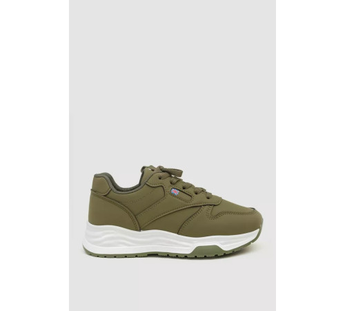 Кросівки жіночі екошкіра, колір хакі, 243R186-137