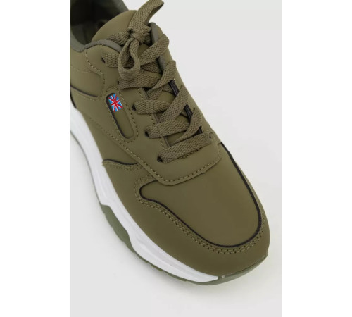 Кросівки жіночі екошкіра, колір хакі, 243R186-137