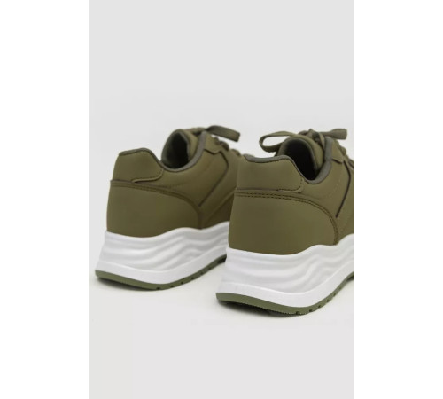 Кросівки жіночі екошкіра, колір хакі, 243R186-137