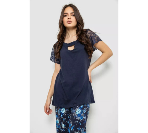 Женская пижама с принтом, цвет синий, 243R1600-005