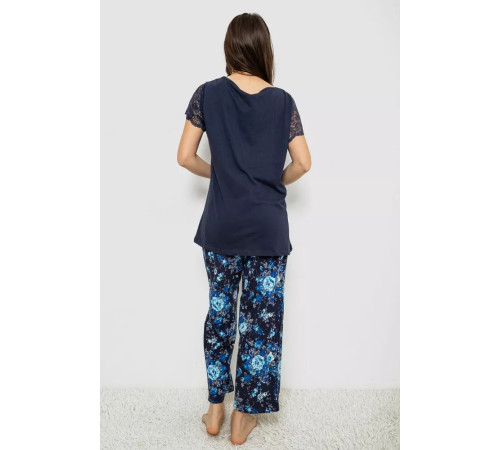 Женская пижама с принтом, цвет синий, 243R1600-005