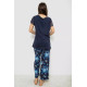 Женская пижама с принтом, цвет синий, 243R1600-005