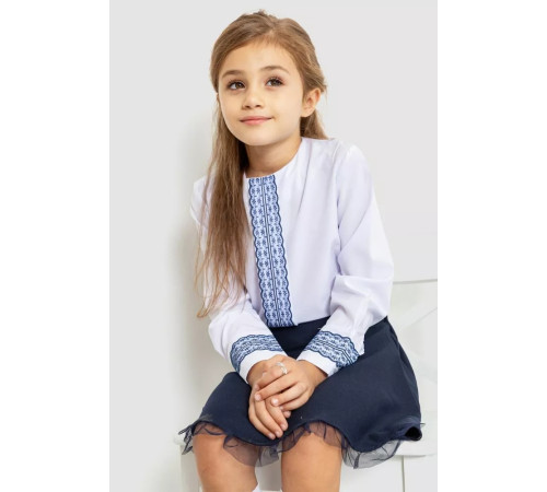 Блузка ошатна для дівчаток, колір біло-синій, 172R204-1