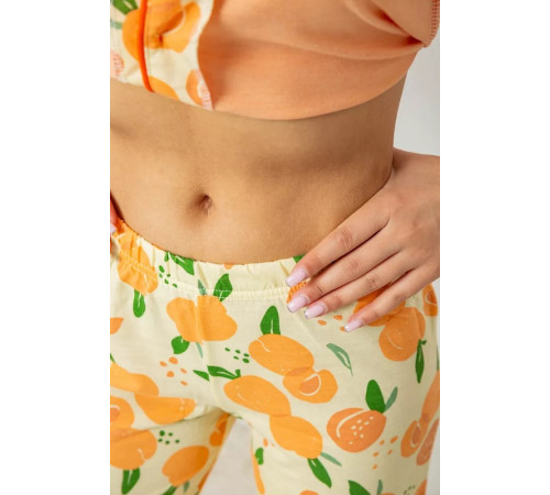 Жіноча піжама з принтом, колір помаранчевий, 243R7136