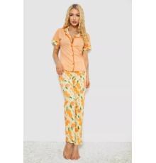 Жіноча піжама з принтом, колір помаранчевий, 243R7136