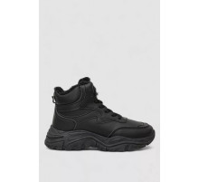 Кросівки жіночі зимові на хутрі, колір чорний, 248RDM07