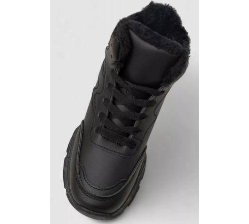 Кросівки жіночі зимові на хутрі, колір чорний, 248RDM07