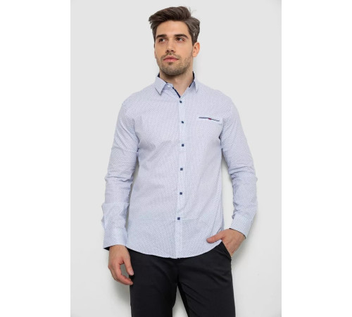 Сорочка чоловіча з принтом, колір білий, 214R7170