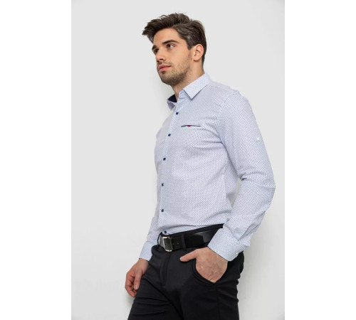 Сорочка чоловіча з принтом, колір білий, 214R7170