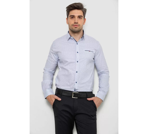 Сорочка чоловіча з принтом, колір білий, 214R7170