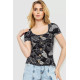 Футболка-топ жіноча з принтом, колір чорний, 244R044