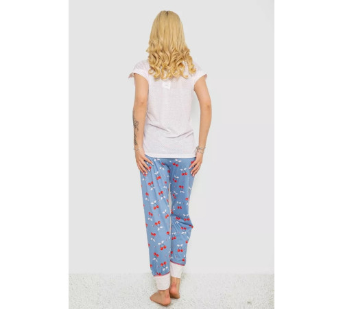 Женская пижама с принтом, цвет молочный, 243R6004-1